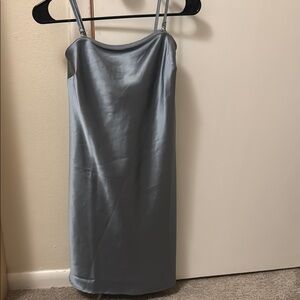 Wild Fable Satin Mini Dress in Light Blue